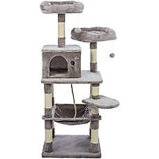 Trixie Eduardo Cat Tree Tower W/ Jute & Plush Posts, Condo, Hammock & Toys ? Durable Cat Furniture