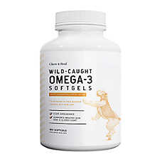 Chew + Heal Dog Mini Wild-Caught Omega-3 Sotfgels Supplements - 180 ct