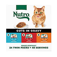 Nutro Perfect Portions Adult Wet Cat Food - Cuts in Gravy, Variety Pack, 24 Count