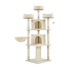 Yaheetech 69-in Multi-Level Cat Tree with 2 Condos, 3 Perches, Basket and Scratching Board