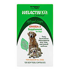 Nutramax Welactin Natural Omega-3 Supplement Softgel Caps for Dogs, Minty Taste, 120 ct