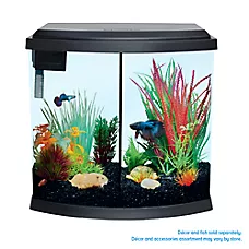Top Fin® Split Bowfront Aquarium - Fish Tank Aquarium - 5 Gallon