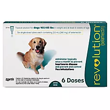 Revolution (selamectin) Topical for Dogs - 40.1-85 (Teal) - 3  or 6 Month Supply