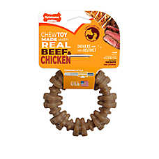 Nylabone Meat Ring Dog Toy, Beef & Chicken