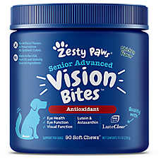 Zesty Paws Senior Dog Supplement Advanced Vision Bites, Support Eye Health, Chicken Flavor , 90ct