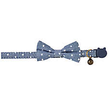 Whisker City? Blue Dots Cat Collar, Easy Release Cat Collar, Breakaway Collar, Kitten, Blue