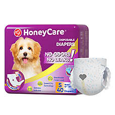 Honey Care All Absorb Disposable Female Dog Diapers W/ Speed Dry Technology, Small- 40 Ct