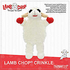 Multipet Lamb Chop Crinkle Squeaky Plush Dog Toy