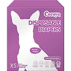 Cocoyo Disposable Female Dog Diapers W/ Leak-Proof Protection & Wellness Indicator, X-Small- 84 Ct