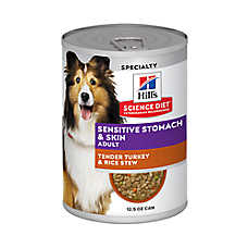 Hill's? Science Diet? Sensitive Stomach & Skin Adult Wet Dog Food - Turkey & Rice, 12.5 oz