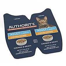 Authority Cat - Adult, Wet Food, Split Cup, Chunks, Gravy, Chicken, 2.65 OZ