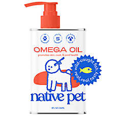 Native Pet Dog Omega-3 Fish Oil Skin & Coat Health Supplement - Salmon Oil, 8-32 fl oz