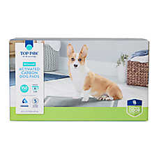 Top Paw? Regular Premium Charcoal Carbon Dog and Puppy Pee Pads, 22" x 23", Unscented, 150 Count