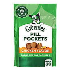 Greenies Pill Pockets for Dogs, Canine Treats - Capsule Size, Chicken, 7.9 or 15.9 oz, 30 or 60 Ct