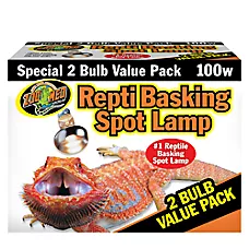 Zoo Med Repti Basking Spot® Lamp 2 Bulb Pack Reptile Terrarium Lighting Combo - 100 watt