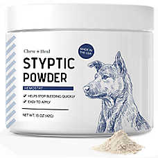 Chew + Heal Dog Styptic First Aid Essential Powder Treatment, Stops Bleeding Quick, 1.5 oz