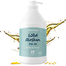 Healthy Pup Dog Wild-Caught Alaskan Fish Oil Blend Skin & Coat Liquid Supplement, 64-fl oz bottle