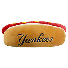 Pets First New York Yankees Plush Hot Dog Dog Toy