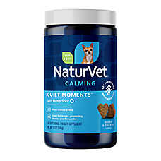 NaturVet Quiet Moments with Hemp Seed Calming Supplements for Dogs, Bacon and Chicken Flavor, 180 Ct