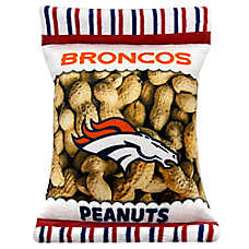 Pets First Denver Broncos Plush Peanut Bag Dog Toy