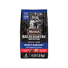 Merrick? Backcountry? Grain Free Adult Dry Dog Food - Natural, Freeze Dried Raw Bits, Beef & Turkey
