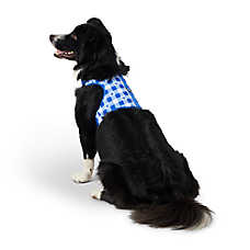 Top Paw? Blue Gingham Dog Harness, Comfort Dog Harness, Vest Harness, Adjustable, Blue