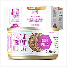 Tiki Cat Veterinary Solutions Gluco-Balance Wet Cat Food - Chicken & Chicken Liver, Shreds