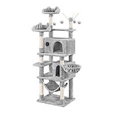 Yaheetech 66-in Multi-Level Cat Tree with 2 Condos, 2 Perches, Hammock and Basket