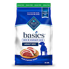Blue Buffalo Basics Skin & Stomach Care, Duck & Potato Dry Dog Food, Grain Free & Chicken Free