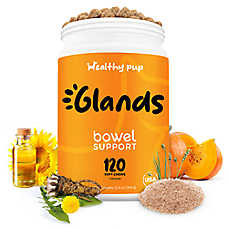 Healthy Pup Dog Glands Bowel Support Supplement, Anal Glands & Scooting, Chicken & Bacon, 120ct