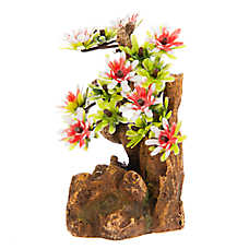Top Fin? Rock & Flower Aquarium Ornament - Fish Tank Decor