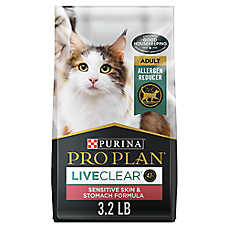 Purina Pro Plan LiveClear Sensitive Skin & Stomach Allergen Reducing Adult Dry Cat Food - Turkey