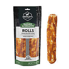 Dentley's? Rawhide-Free 7" Retriever Rolls Dog Chew - Peanut Butter, 2 Count