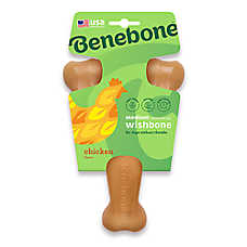 Benebones Benebone Wishbone Super-Durable Dog Chew Toy, Chicken Flavored, Small