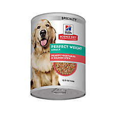 Hill's Science Diet Perfect Weight Adult Dog Wet Food - Hearty Vegetables & Salmon Stew, 12.5 oz