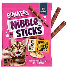 Bonkers Nibble Sticks Soft & Meaty Cat Treats  - Tender Chicken, 5 Count