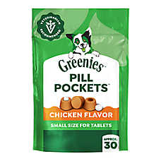 Greenies Pill Pockets for Dogs, Canine Treats, Tablet Size, Chicken Flavor, 3.2 oz, 30ct