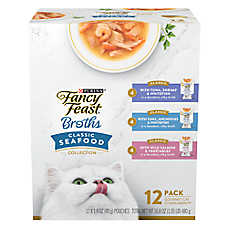 Fancy Feast? Broths Adult Food Topper, Limited Ingredients - Variety Pack, 12 CT, 16.8 OZ