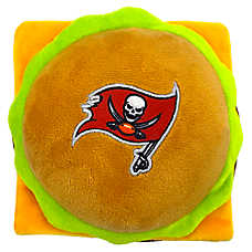 Pets First Tampa Bay Buccaneers Plush Hamburger Dog Toy