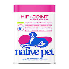 Native Pet Dog Hip & Joint Advanced Supplement with UC-II Collagen, Powder, 6.3 OZ