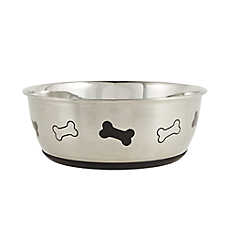 Top Paw? Bone Print Stainless Steel Dog Bowl
