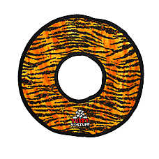 TUFFY? No Stuff Mega Ringer Tiger-Striped Dog Toy