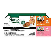 Nutro Perfect Portions Adult Cat Wet Food - Grain Free, Pate, Variety Pack, 12 Ct