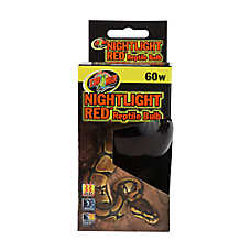 Zoo Med Nightlight Red Reptile Terrarium Bulb Night Heat Lamp for Terrariums - 60-100 watt