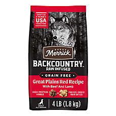 Merrick? Backcountry? Grain Free Adult Dry Dog Food - Natural, Freeze Dried Raw Pieces, Beef & Lamb
