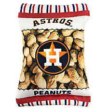 Pets First Houston Astros Plush Peanut Bag Dog Toy
