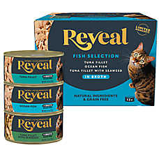 Reveal Limited Ingredient All Life Stage Wet Cat Food - Grain Free, 2.47 Oz., 12 Count, Variety Pack