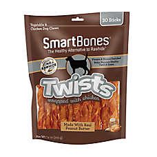 SmartBones? Chicken Wrapped Twists Dog Treat - Peanut Butter