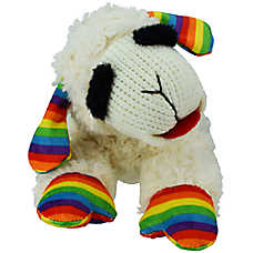 Multipet Lamb Chop Rainbow Pattern Squeaky Dog Toy