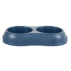 Top Paw? Plastic Double Diner Dog Bowl, 12OZ & 27OZ, Blue/Pink/Green